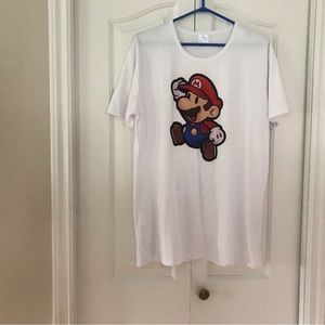 MARIO. Gaming White Short Sleeve Tee Shirt Graphics Size Child 3X